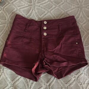 Refuge Red High Waist Shorts